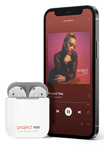 Project You music on smartphone with earbuds case