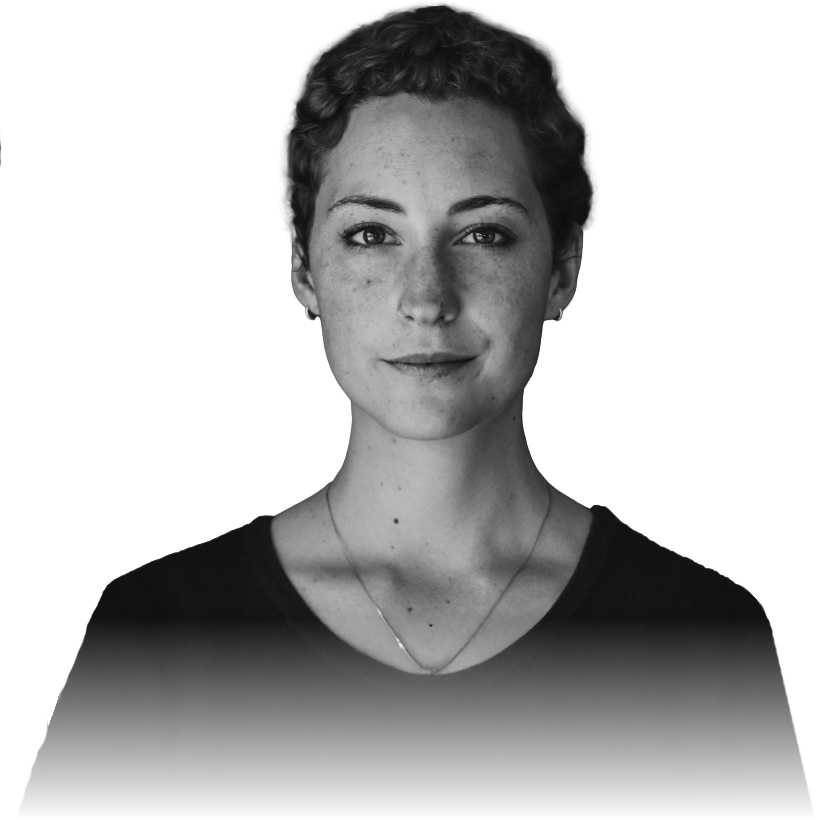 Project You portrait, black-and-white headshot on dark background